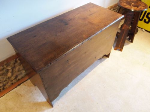 fig 1. Chest trunk coffer George II Oak trad six plank c1740