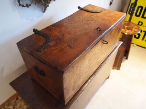 fig 1. Coffer chest trunk Elm George II c1750