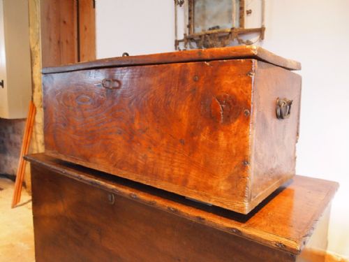 fig 2. Coffer chest trunk Elm George II c1750
