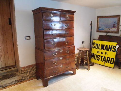 fig 1. Chest of drawers chest on chest George II Walnut c1740