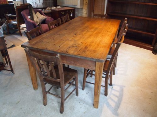 Table Victorian Pine Refectory Farmhouse Dining Table C1880