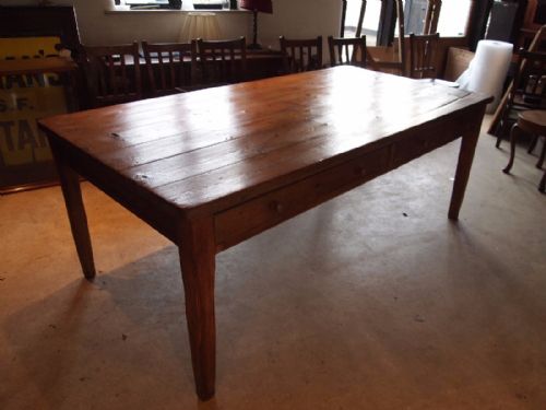 fig 1. Table Victorian Pine refectory farmhouse dining table c1880