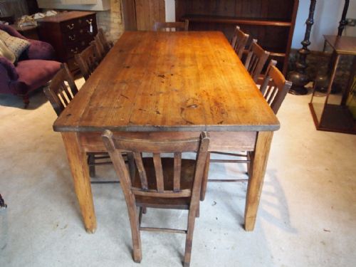 fig 3. Table Victorian Pine refectory farmhouse dining table c1880