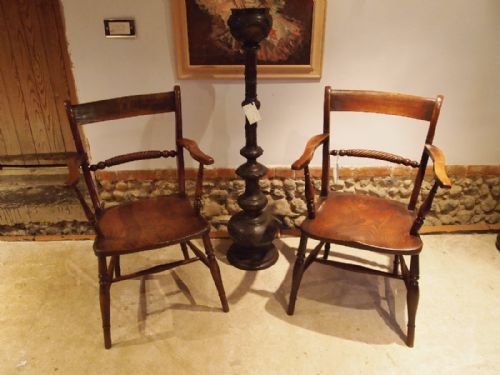 Chairs a Pair of Victorian Windsor Rope Back Armchairs C1870