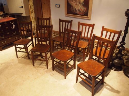 Chairs Set of 8 Edwardian Kitchen Windsor Chairs C1910