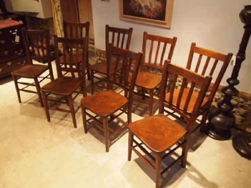 fig 1. Chairs set of 8 Edwardian kitchen Windsor chairs c1910