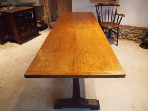 Table Refectory Oak Langley School Edwardian Farmhouse C1910