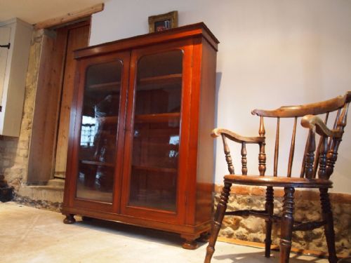fig 1. Bookcase display Victorian Mahogany c1870