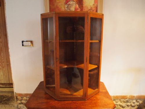 fig 2. Cabinet corner display Arts and Crafts Cotswold School Oak c1920