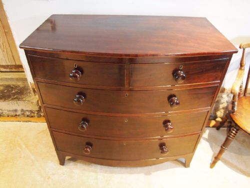 Chest of Drawers George IV Mahogany Bow Front C1820