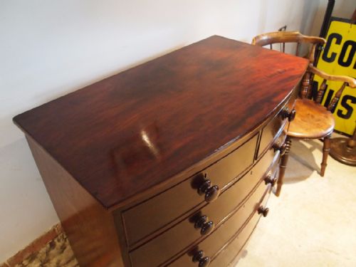 fig 1. Chest of drawers George IV Mahogany bow front c1820