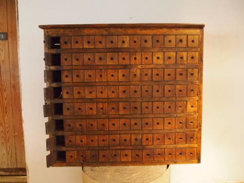 fig 3. Chest of drawers railway GER luggage tickets Broxbourne Oak c1890