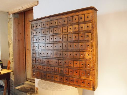 fig 5. Chest of drawers railway GER luggage tickets Broxbourne Oak c1890