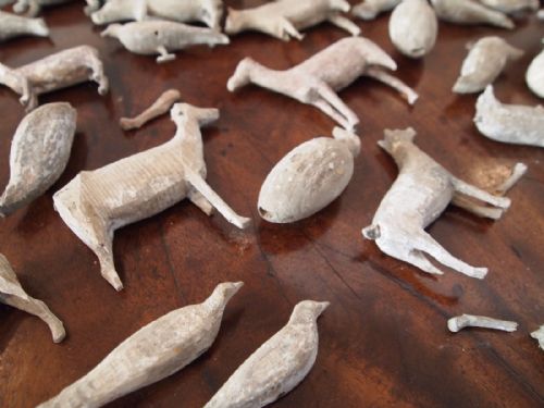 fig 1. Folk art Victorian carved wooden animals Noah's ark c1880