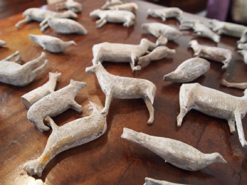 fig 2. Folk art Victorian carved wooden animals Noah's ark c1880