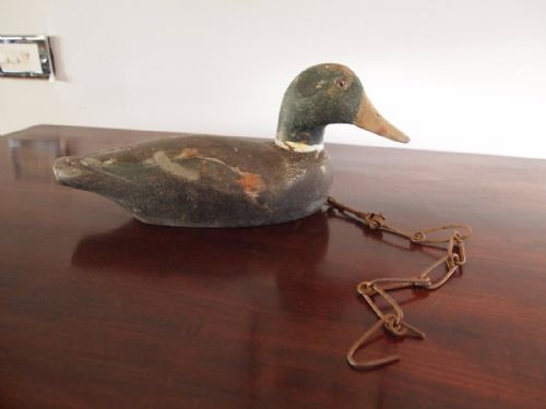 Duck Carved Edwardian Wooden Decoy Duck Folk Art C1900