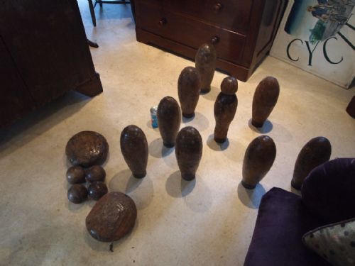 fig 2. Skittles Victorian Elm and Iron pub skittles c1850