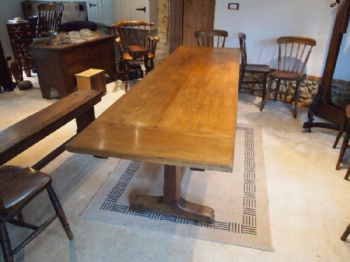 Table Refectory Oak Langley School Edwardian Farmhouse C1910