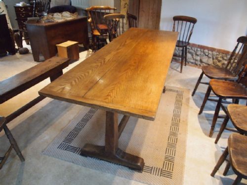 Table Refectory Oak Langley School Edwardian Farmhouse C1910