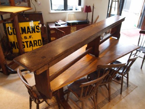 fig 2. Bench settle pew Victorian Oak Langley school Norfolk c1880