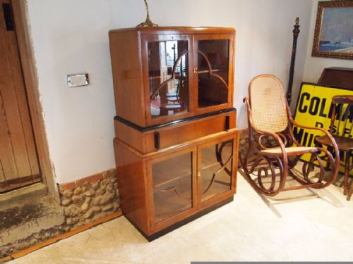 Cabinet Display Drinks Art Deco Walnut C1930