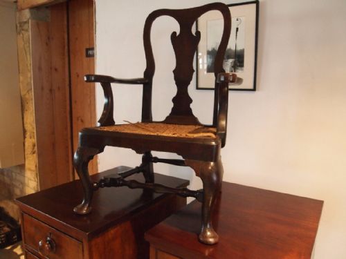 fig 1. Chair incredibly rare George II Walnut child's armchair c1740