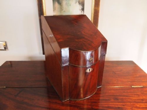 fig 1. Knife box stunning interior George III Mahogany c1790