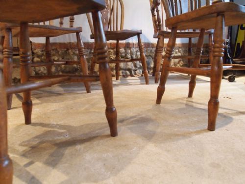 fig 2. Chairs set of 6 Victorian Windsor wheelbacks Beech and Elm c1880