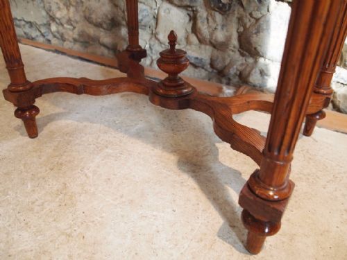 fig 1. Table work lamp side hall sewing console Victorian pitch Pine c1880