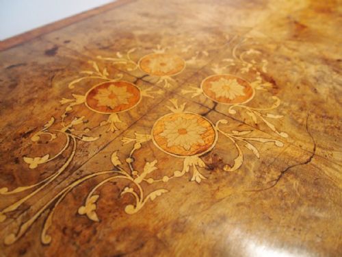 fig 1. Table hall side lamp console inlaid Victorian Walnut c1870