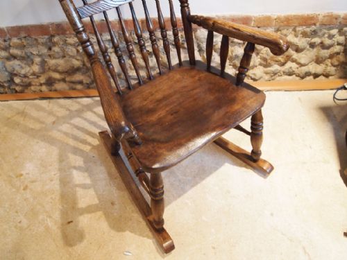 fig 1. Chair rocking chair Victorian Windsor John Shadford Lincolnshire c1870
