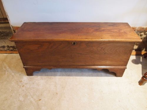 fig 1. Coffer chest blanket box George III Elm c1800