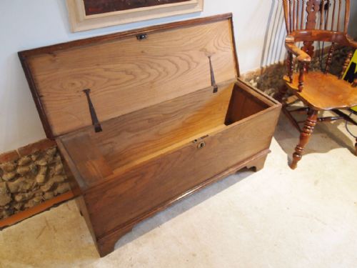 fig 2. Coffer chest blanket box George III Elm c1800