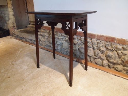 fig 2. Table Liberty and co Moorish Walnut hall side console c1900
