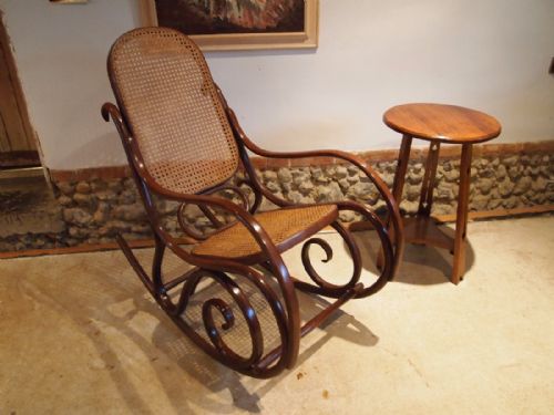 Chair Rocking Chair Bentwood Cane Rocker C1930