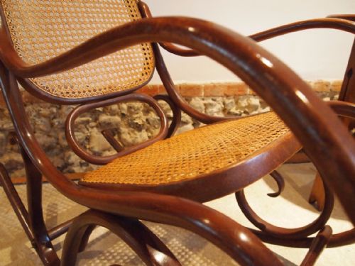 fig 2. Chair rocking chair Bentwood cane rocker c1930