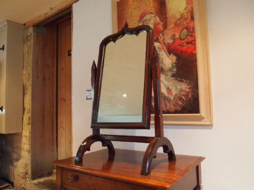 Mirror Fine Arts and Crafts Gothic Walnut Table Mirror C1890