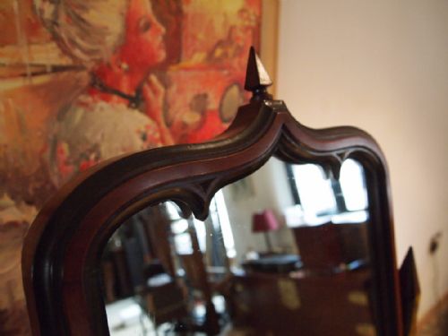 fig 2. Mirror fine Arts and Crafts Gothic Walnut table mirror c1890