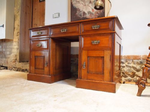 fig 3. Desk Arts and Crafts fine quality Walnut c1890