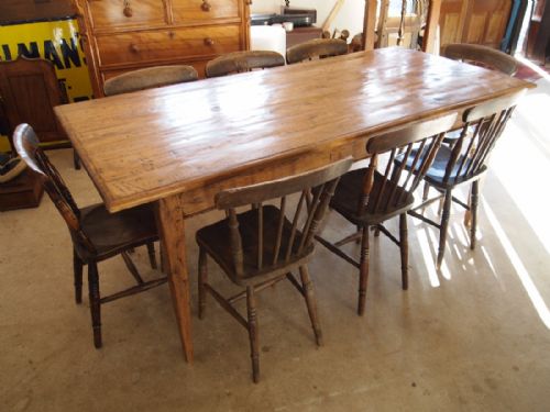 fig 1. Table French Oak refectory dining farmhouse table seats 8 c1870