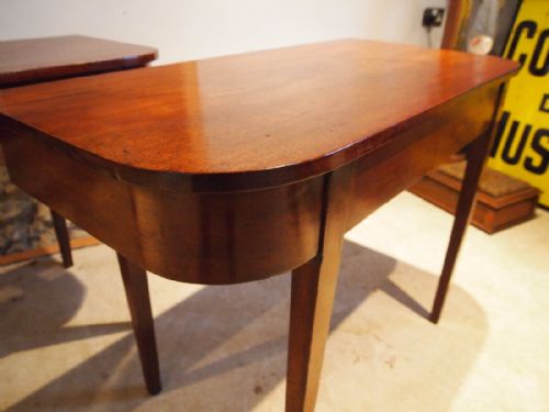 fig 2. Tables pair of George III Mahogany D end hall side console tables c1800
