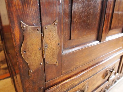 fig 1. Chest Arts and Crafts cupboard mule chest c1900