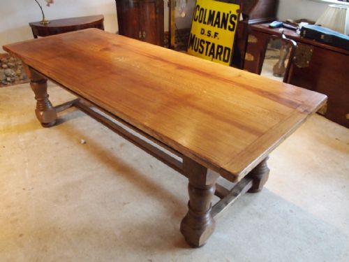 Table English Oak Refectory Farmhouse Dining Table C1920