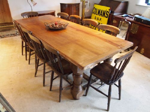 fig 1. Table English Oak refectory farmhouse dining table c1920