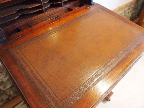fig 1. Davenport desk Arts and Crafts Walnut bureau c1880