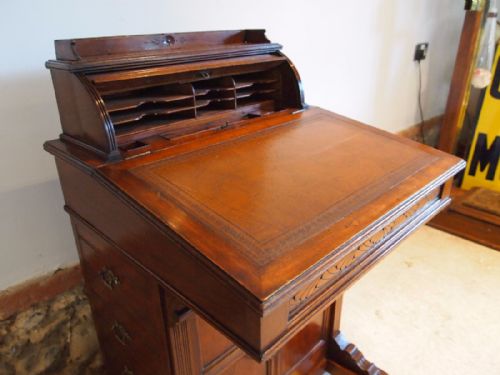 fig 3. Davenport desk Arts and Crafts Walnut bureau c1880