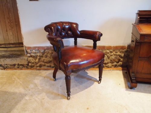 Chair Sublime Victorian Mahogany Desk or Library Chair C1840