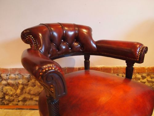 fig 1. Chair sublime Victorian Mahogany desk or library chair c1840