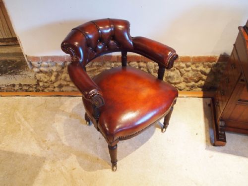 fig 2. Chair sublime Victorian Mahogany desk or library chair c1840