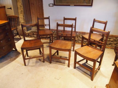 Chairs a Rare Set of Six George III Elm East Anglian Ball Back Windsors C1800